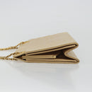 CHANEL Matelasse Chain Shoulder Bag Lamb Skin Beige Gold CC Auth 176218-4