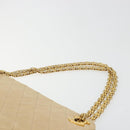 CHANEL Matelasse Chain Shoulder Bag Lamb Skin Beige Gold CC Auth 176218-8
