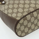 GUCCI GG Supreme Drawstring Bag Web Sherry Line PVC Beige 164 02 034 Auth 176220-15
