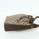 GUCCI GG Supreme Drawstring Bag Web Sherry Line PVC Beige 164 02 034 Auth 176220-4