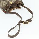GUCCI GG Supreme Drawstring Bag Web Sherry Line PVC Beige 164 02 034 Auth 176220-7