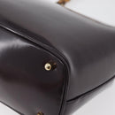 GUCCI Bamboo Hand Bag patent Bordeaux Gold 000 4781 0295 Auth 176222-17