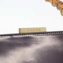 GUCCI Bamboo Hand Bag patent Bordeaux Gold 000 4781 0295 Auth 176222-9