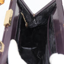 GUCCI Bamboo Hand Bag patent Bordeaux Gold 000 4781 0295 Auth 176222-19