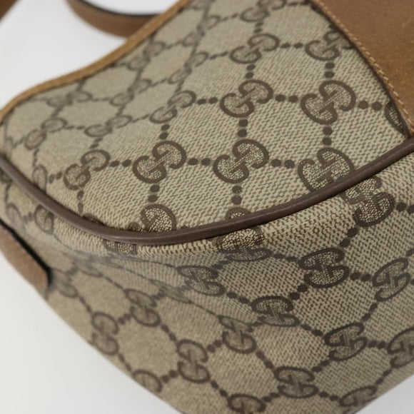GUCCI GG Supreme Web Sherry Line Bag PVC Beige Gold 89 02 032 Auth 176224