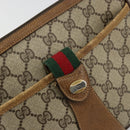 GUCCI GG Supreme Web Sherry Line Bag PVC Beige Gold 89 02 032 Auth 176224-18