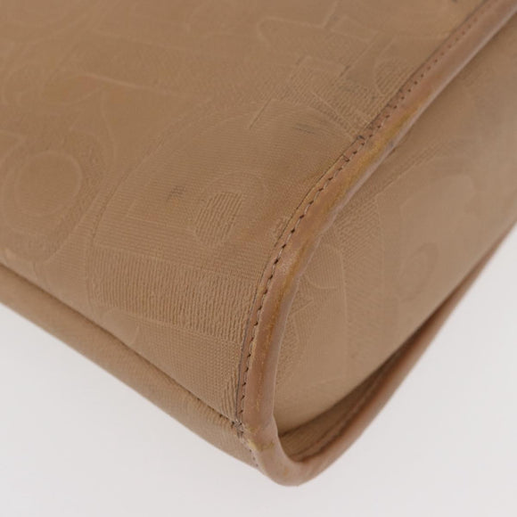 Christian Dior Trotter Canvas Hand Bag PVC Beige Gold Auth 176225