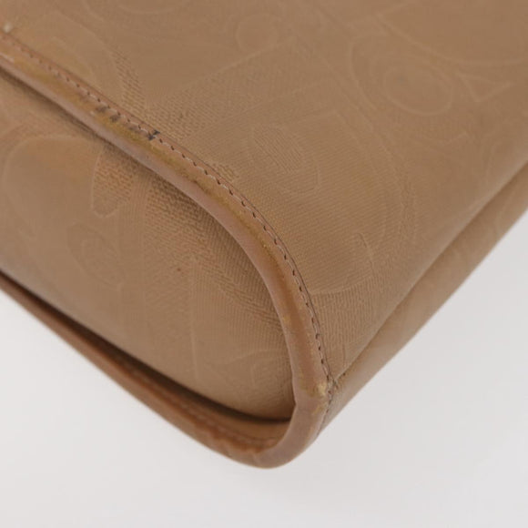 Christian Dior Trotter Canvas Hand Bag PVC Beige Gold Auth 176225