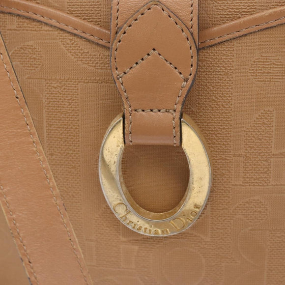 Christian Dior Trotter Canvas Hand Bag PVC Beige Gold Auth 176225