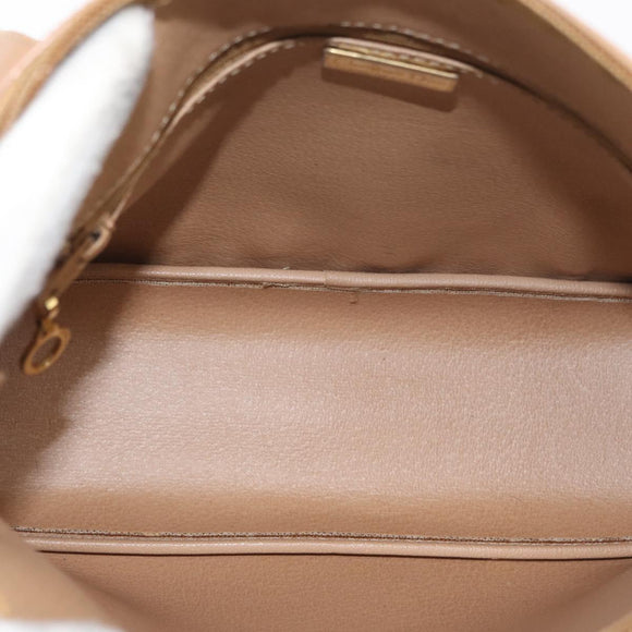 Christian Dior Trotter Canvas Hand Bag PVC Beige Gold Auth 176225