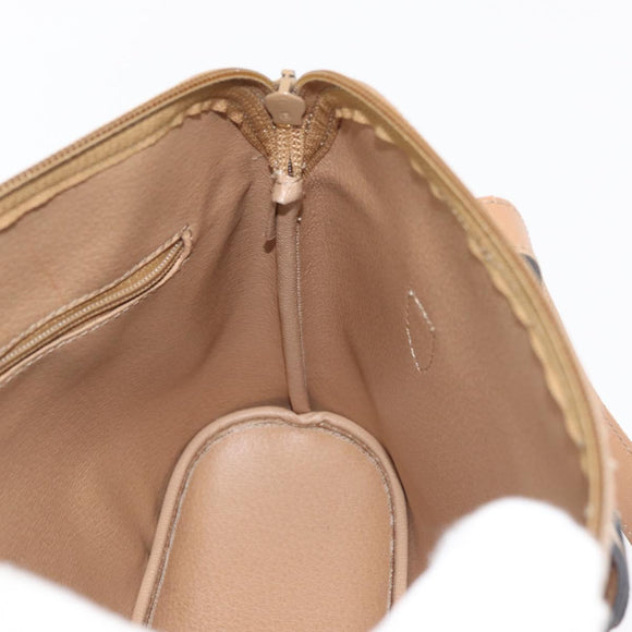Christian Dior Trotter Canvas Hand Bag PVC Beige Gold Auth 176225