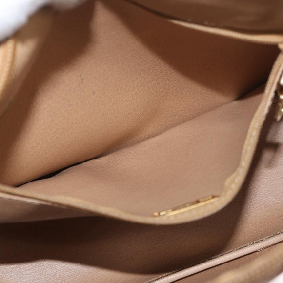 Christian Dior Trotter Canvas Hand Bag PVC Beige Gold Auth 176225