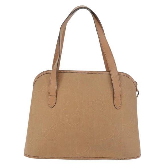 Christian Dior Trotter Canvas Hand Bag PVC Beige Gold Auth 176225