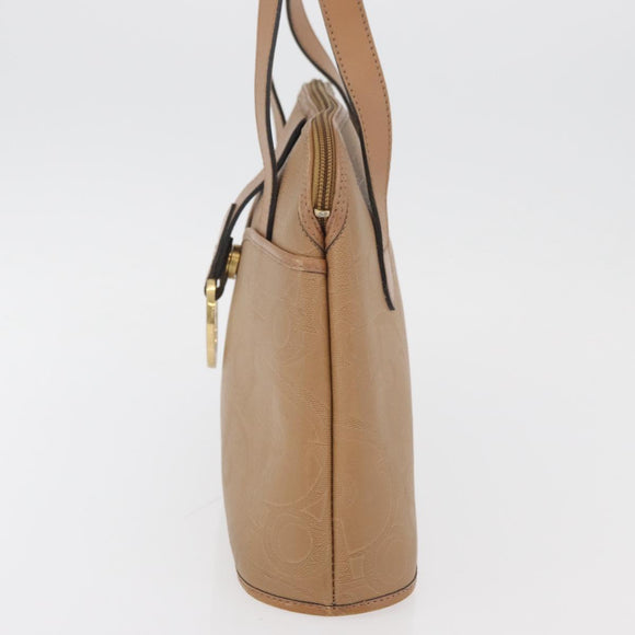 Christian Dior Trotter Canvas Hand Bag PVC Beige Gold Auth 176225