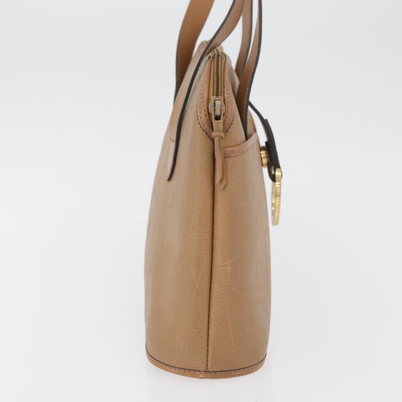 Christian Dior Trotter Canvas Hand Bag PVC Beige Gold Auth 176225
