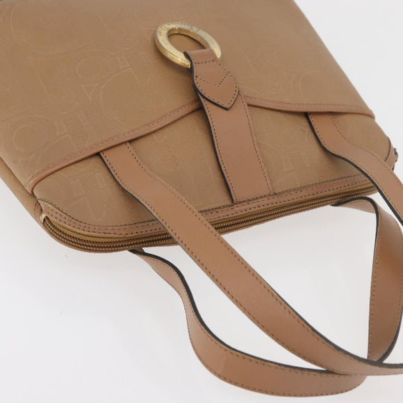 Christian Dior Trotter Canvas Hand Bag PVC Beige Gold Auth 176225