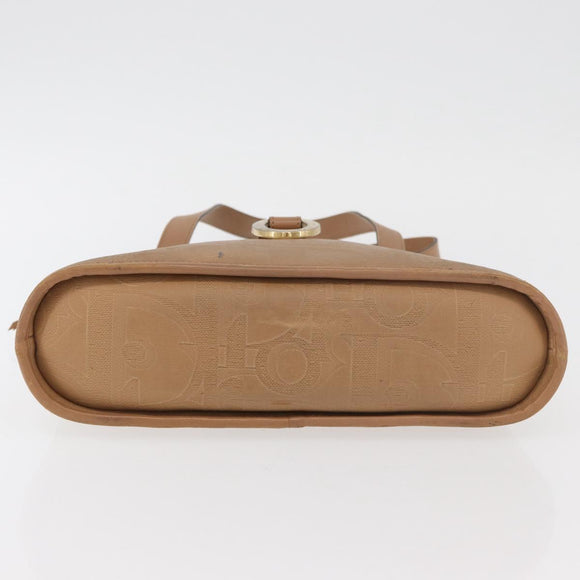 Christian Dior Trotter Canvas Hand Bag PVC Beige Gold Auth 176225