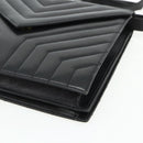 SAINT LAURENT Umhängetasche Leder Schwarz Silber Auth 176228-9