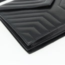 SAINT LAURENT Umhängetasche Leder Schwarz Silber Auth 176228-14