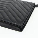 SAINT LAURENT Umhängetasche Leder Schwarz Silber Auth 176228-15