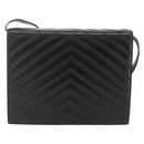SAINT LAURENT Umhängetasche Leder Schwarz Silber Auth 176228-2