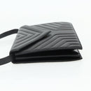 SAINT LAURENT Umhängetasche Leder Schwarz Silber Auth 176228-3