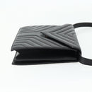 SAINT LAURENT Umhängetasche Leder Schwarz Silber Auth 176228-4