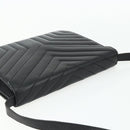 SAINT LAURENT Umhängetasche Leder Schwarz Silber Auth 176228-6