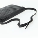 SAINT LAURENT Umhängetasche Leder Schwarz Silber Auth 176228-7