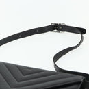 SAINT LAURENT Umhängetasche Leder Schwarz Silber Auth 176228-8