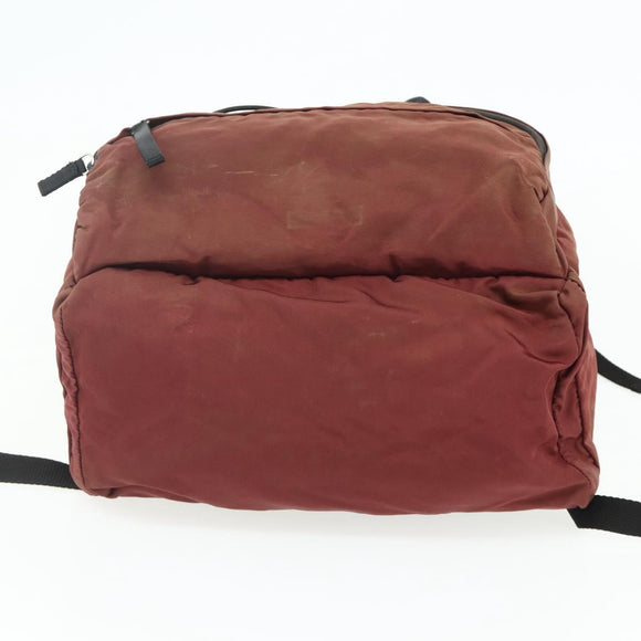 PRADA Backpack Nylon Red Silver Auth 176229