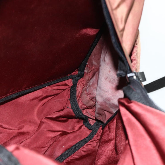 PRADA Backpack Nylon Red Silver Auth 176229