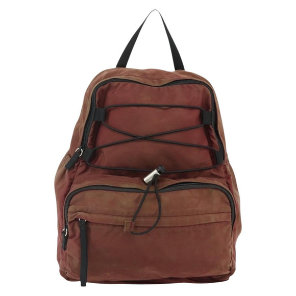 PRADA Backpack Nylon Red Silver Auth 176229