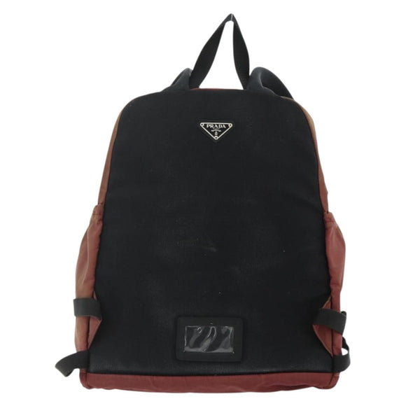 PRADA Backpack Nylon Red Silver Auth 176229