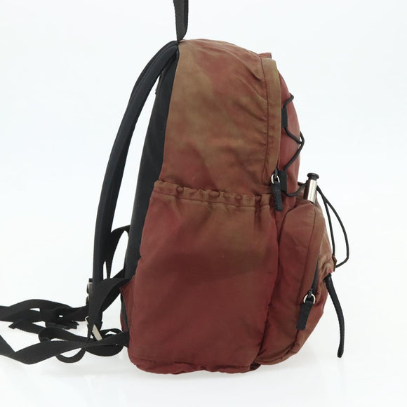 PRADA Backpack Nylon Red Silver Auth 176229