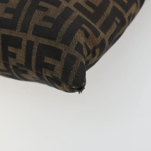 FENDI Zucca Canvas Tote Bag Black Brown Auth 176230