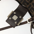 FENDI Zucca Canvas Tote Bag Black Brown Auth 176230-18