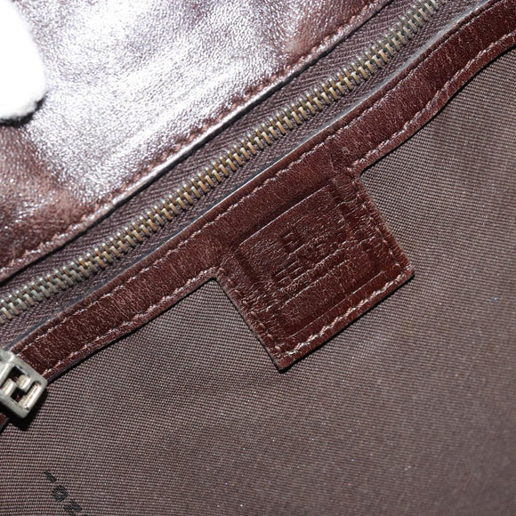 FENDI Zucca Canvas Tote Bag Black Brown Auth 176230