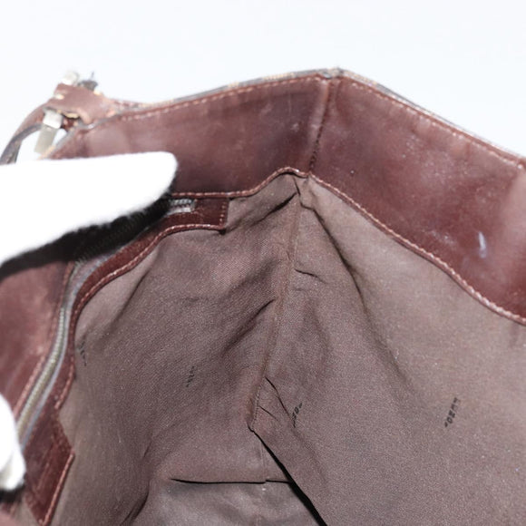 FENDI Zucca Canvas Tote Bag Black Brown Auth 176230