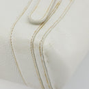 LOEWE Hand Bag Leather White Silver Auth 176235-14
