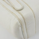 LOEWE Hand Bag Leather White Silver Auth 176235-15
