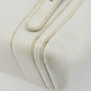 LOEWE Hand Bag Leather White Silver Auth 176235-16