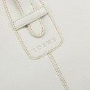 LOEWE Hand Bag Leather White Silver Auth 176235-18