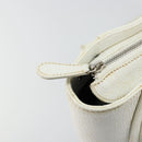 LOEWE Hand Bag Leather White Silver Auth 176235-10