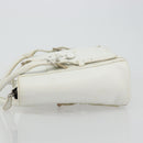 LOEWE Hand Bag Leather White Silver Auth 176235-4