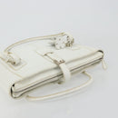 LOEWE Hand Bag Leather White Silver Auth 176235-6