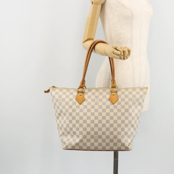 LOUIS VUITTON Damier Azur Saleya MM Tote Bag N51185 LV Auth 176240