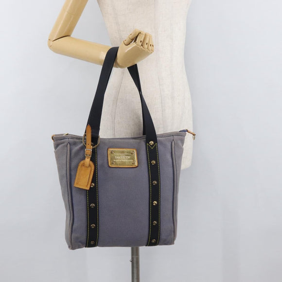 LOUIS VUITTON Antigua Cabas MM Tote Bag Blue M40087 LV Auth 176246