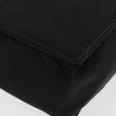 CHANEL Hand Bag Nylon Black Silver CC Auth 176247-14