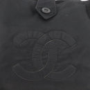 CHANEL Hand Bag Nylon Black Silver CC Auth 176247-10